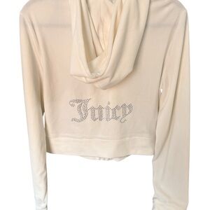 Juicy Couture Ivory Hoodie with Rhinestone Detail